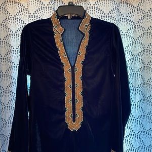 Bella Tu XS velvet tunic with gold embroidery